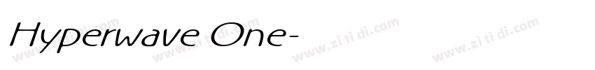Hyperwave One字体转换